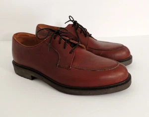 Barrington Mens 8 Shoes Brown Leather Split Toe Oxford Lace Up 8D - Picture 1 of 11