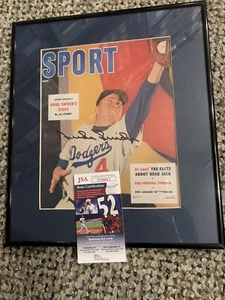 Duke Snider Signed Sport Mag Cover Sept 1955 FRAMED UV Plexiglass JSA COA 13x15 - Picture 1 of 4