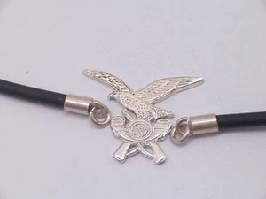 Braccialetto in Argento 925 e caucciù con distintivo ALPINI - bracciale- simbolo - Imagen 1 de 6