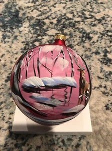 Handmade Holiday Glass Ornament - Hand Painted - 6 inch / 15cm, Made in Poland - Picture 1 of 1