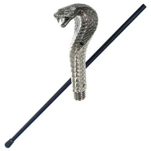 Walking Venomous Cobra Snake Head Cane Staff Mobility Stick Rubber Foot Handle - Picture 1 of 6
