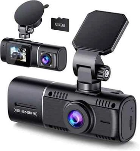 TOGUARD FHD 1080P Dual Dash Cam Front and Inside Mini Car Camera with 64GB Card - Picture 1 of 9