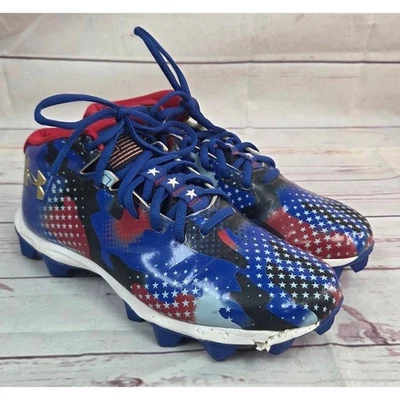 Botines Under Armour Jr Spotlight 4.0 EE. UU. rojo/blanco/azul estrellas 6 años Foto 1 de 4