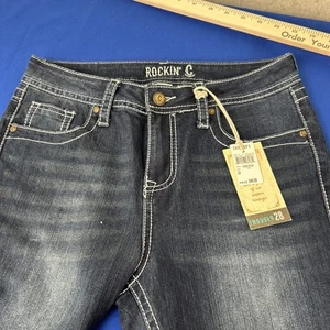 Jeans Rockin' C Damen Western Wear Denim Easy Fit Boot Cut Gr. 28 Blau - Neu mit Etikett - Bild 1 von 8