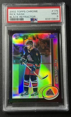 RICK NASH PSA 9 2002-03 TOPPS CHROME #175 BLACK BORDER REFRACTOR RC ROOKIE /100 - Image 1 of 2