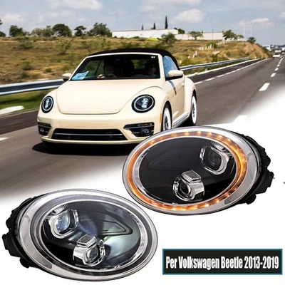 Paar LED Sequentielle Scheinwerfer Frontleuchten für Volkswagen Beetle 2013-2019 - Bild 1 von 4