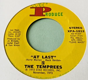 The Tempees   :   At Last   -  We Produce  -  70's Soul 45   -   Near Mint - Picture 1 of 2