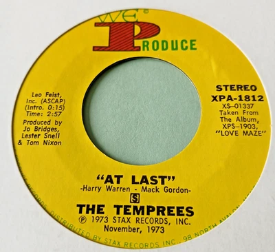 The Tempees   :   At Last   -  We Produce  -  70's Soul 45   -   Near Mint - Image 1 of 2