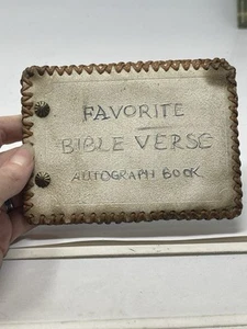 Vintage Ephemera My First Bible Verse Autograph Book W Lots Of Verses Signatures - Imagen 1 de 13