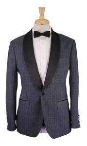 Bonobos Standard Fit Gray Linen Shawl Lapel Tuxedo Formal Blazer Jacket 42L New! - Picture 1 of 9