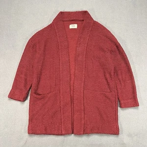 Marine Lagenlook Pullover Damen XSmall weinrot rot Vogelaugen Cardigan vorne offen Strick - Bild 1 von 6