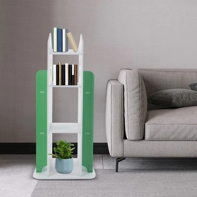 Estante giratória castelo verde infantil 4 camadas 360° móveis escritório em casa - Imagem 1 de 4