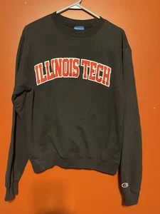 Sudadera De Colección Champion Illinois Tech Scarlet Hawk S Vellón Bordado NCAA - Imagen 1 de 7