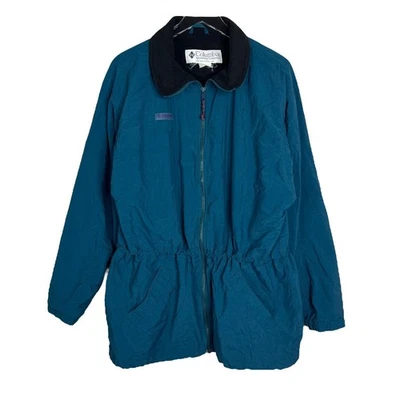 Chaqueta Columbia De Colección Forrada de Vellón Cremallera Completa Caparazón Suave Azul Teal Para Hombres Mediana Foto 1 de 4