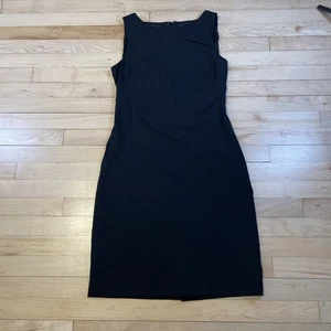 Theory Dress 6 Black Sheath Sleeveless Betty Lined Career Virgin Wool Stretch - Picture 1 of 11