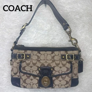 Coach Legacy 65th 11140 Shoulder Bag Signature Beige Black Canvas Y2K From Japan - Picture 1 of 19