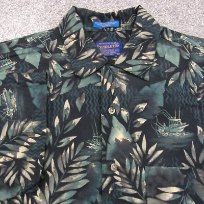 Pendleton Men’s M Hawaiian Shirt Floral Cotton Rayon Short Sleeve Button Front - Image 1 of 4