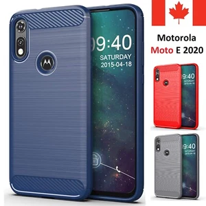 Coque arrière souple antichoc en fibre de carbone pour Motorola Moto E 2020 - Photo 1 sur 11