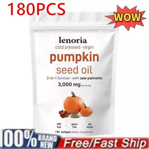 180 Softgels Pumpkin Seed Oil with SawPalmetto, 3000mg Herbal Supplement UK - Picture 1 of 12