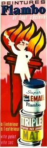 Original Vintage Poster FLAMBO FRANZÖSISCHES HAUSGEMÄLDE um 1955 - Bild 1 von 1