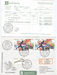 Norway Olympic Games Lillehammer 1994 cover with First Day cancel 27 11 1993 - Picture 1 of 1