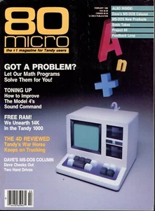 80 Micro Magazine February 1986 TRS-80 Tandy Used - Imagen 1 de 3