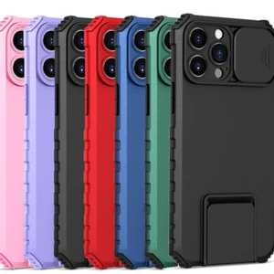 Funda protectora híbrida resistente con soporte para iPhone 13 14 15 Pro Max Plus 12 11 Xs XR - Imagen 1 de 21