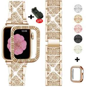 Bling iWatch Strap Case For Apple Watch Band Series Ultra 9 8 7 6 5 4 3 2 1 SE - Picture 1 of 36