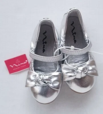 Nina Toddler Girl Shoes Size 7 Silver with Memory Foam Comfort NEW-NO BOX - Image 1 of 4