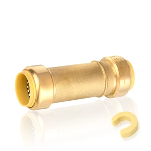 EFIELD (2 to100 Packs) 1" × 1" Push Fit Slip Coupling Brass Fittings Lead Free - Picture 1 of 5