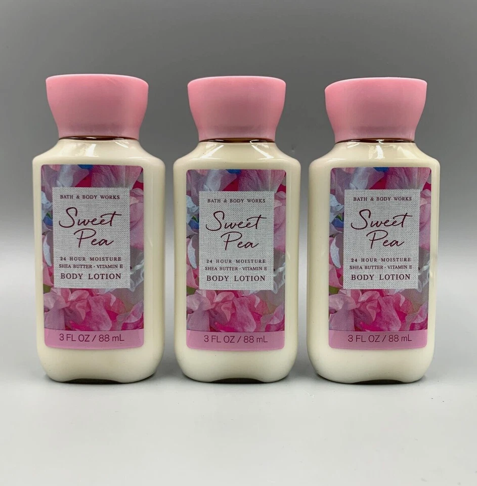 Bath & Body Works Sweet Pea Shea Butter Lotion S/3 Travel Mini  #895V1 - Image 1 of 1