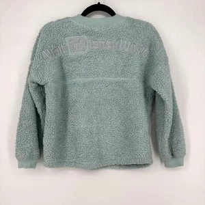 Walt Disney World Spirit Jersey Girls Large Green Sherpa Fleece Pullover Sweater - Picture 1 of 12