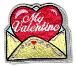 MY VALENTINE Iron On Patch Hearts Love Cupid - Picture 1 of 1