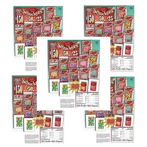 Pull Tab Ticket- Hard Card Tickets - Game - 5 Pack Smackers 240 ct - Picture 1 of 2