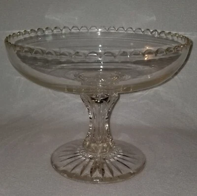 Mid 19th Century New England or Pittsburgh Blown & Cut Flint Glass Compote - Image 1 of 4