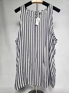 Old Navy Halter Neckline Blue & White Striped Tank Top Womens Size XXL Light - Picture 1 of 11