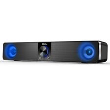 Computer Speakers Wired Sound Bar with 3 Light Modes USB 10W