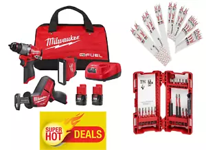 New Milwaukee 3495-23 M12 FUEL 3-Tool Combo Kit + Bit Set & Blade Set - Picture 1 of 6