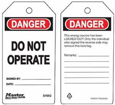 Master Lock S4002  Danger-Do Not Operate  Tag, Pack Of 6 • 11.99$