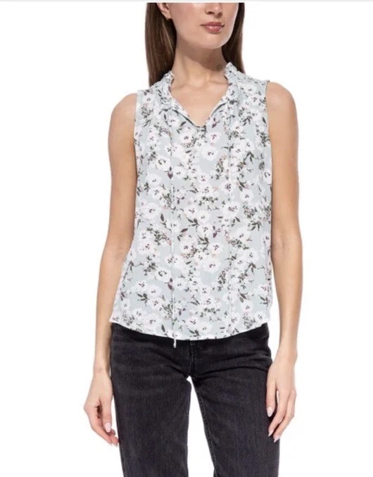 B Collections by Bobeau Ladies' Sleeveless Blouse Black/Beige XL