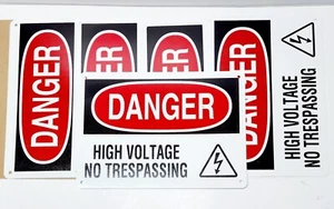 5 NEU 14" x 10" GEFAHR Hochspannung kein Betreten Metallschild - Bild 1 von 2