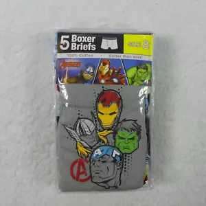 Marvel Avengers Underwear Boys 8 Boxer Briefs Cotton 5 Pairs - Picture 1 of 11
