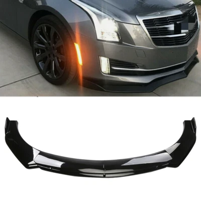 Glossy Black Front Bumper Lip Spoiler Splitter Body Kit For Cadillac ATS CTS Foto 1 de 4