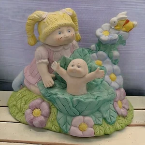 Vintage Cabbage Patch Kids Porcelain Music Box Plays "It's A Small World" - Picture 1 of 13