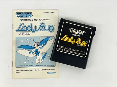 Colecovision Lady Bug 1981 Video Game w/ Manual Untested - Image 1 of 2