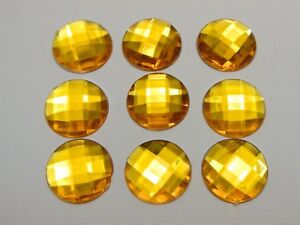 500 Acrylic Flatback Faceted Round Rhinestone Gems 16mm No Hole Color for Choice