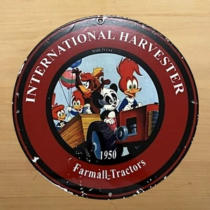 VINTAGE INTERNATIONAL HARVESTER PORZELLANSCHILD TRAKTOREN REPARATUR VERKAUF SERVICE ANZEIGE - Bild 1 von 8