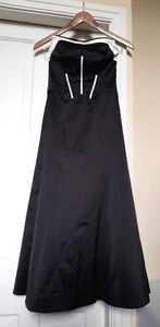 Karen Millen Black White Satin Strapless Maxi Occasion Dress UK 8 VGC - Picture 1 of 14