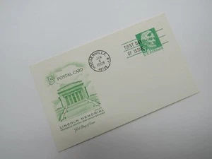 USPS Scott UX55 5c Mint Abraham Lincoln First Day of Issue G (Good) Postal Card - Picture 1 of 5