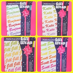 Gift Wrap Personalized You Name It Choose Name 1 Sheet NOS Wrapping Paper 20x28 - Picture 1 of 109